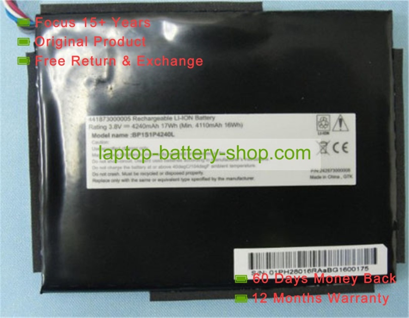 Getac BP1S1P4240L, 441873000005 3.8V 4240mAh replacement batteries - Click Image to Close