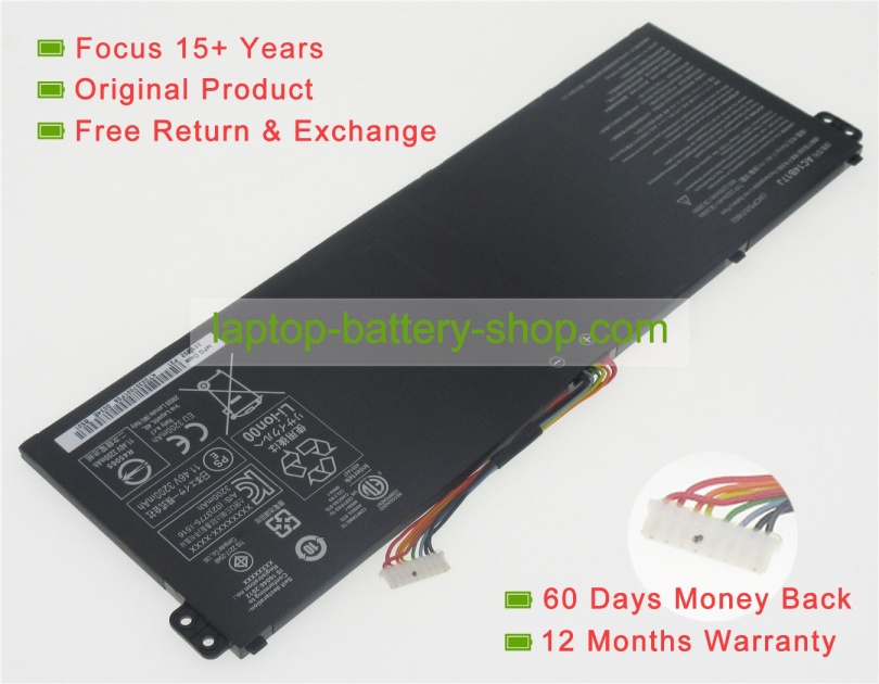 Acer AC14B17J 11.46V 3320mAh replacement batteries - Click Image to Close