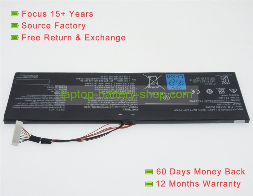 Gigabyte 541387460005, 541387460002 15.2V 6200mAh replacement batteries - Click Image to Close