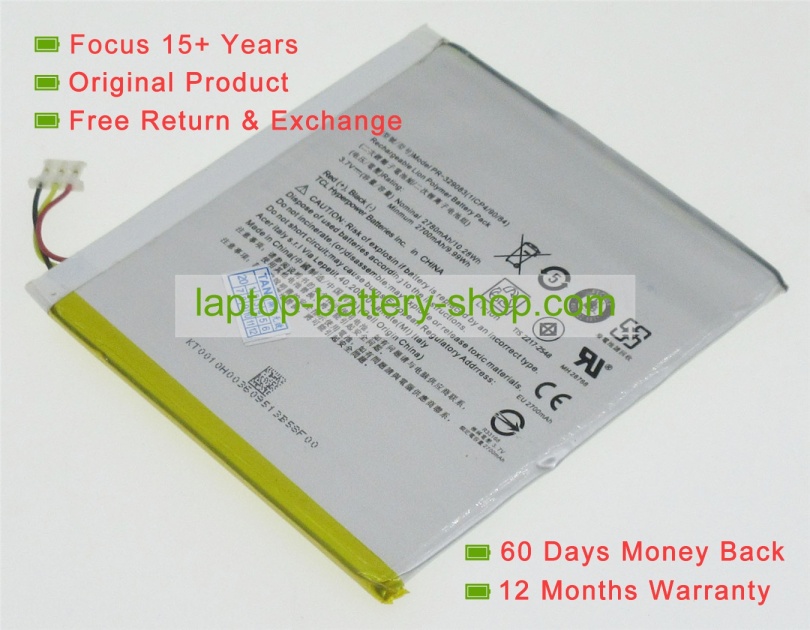 Acer PR-329083, KT.0010H.008 3.7V 2780mAh replacement batteries - Click Image to Close