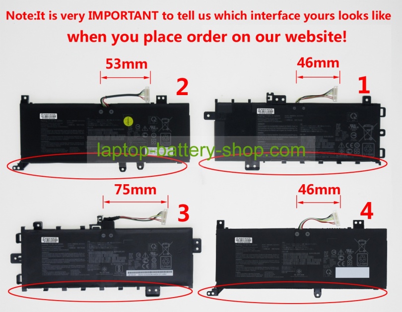 Asus B21N1818, 0B200-03190400E 7.3V or 7.6V 4110mAh original batteries - Click Image to Close