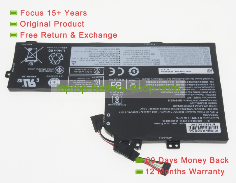 Lenovo 3ICP6/55/90, L18L3PF6 11.34V 4630mAh replacement batteries - Click Image to Close