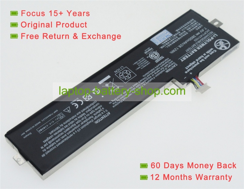 Simplo 2ICP7/47/103, SMP-TVBXXCLF2 7.4V 3800mAh original batteries - Click Image to Close