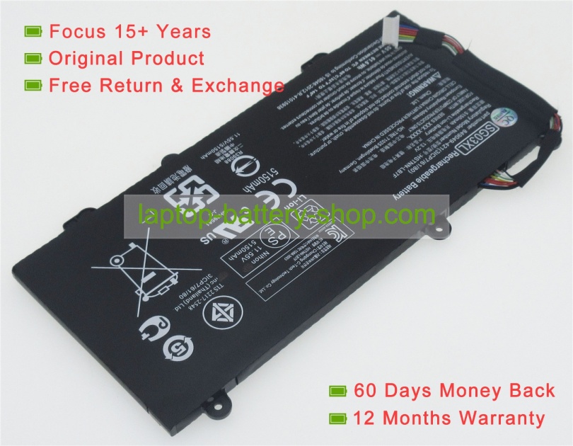 Hp SG03XL, HSTNN-LB7E 11.55V 5150mAh replacement batteries - Click Image to Close