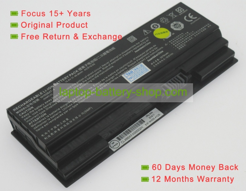 Sager 4INR19/66, NH50BAT-4 14.4V 3275mAh original batteries - Click Image to Close