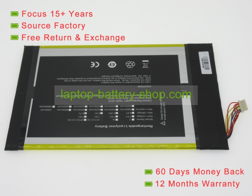 Jumper ZP52110158, QT31150165P 7.6V 5000mAh replacement batteries - Click Image to Close
