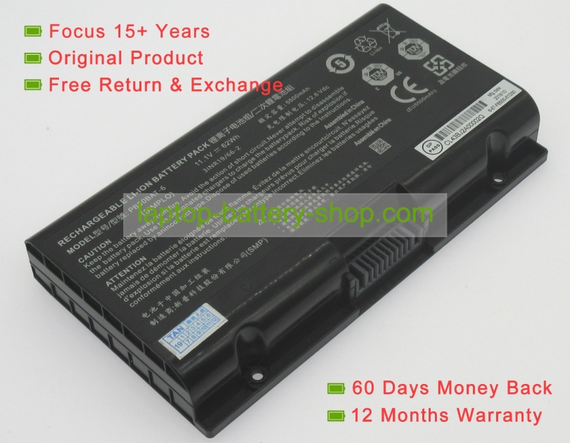 Clevo PB50BAT-6, PB50BAT-6-62 11.1V 5500mAh original batteries - Click Image to Close