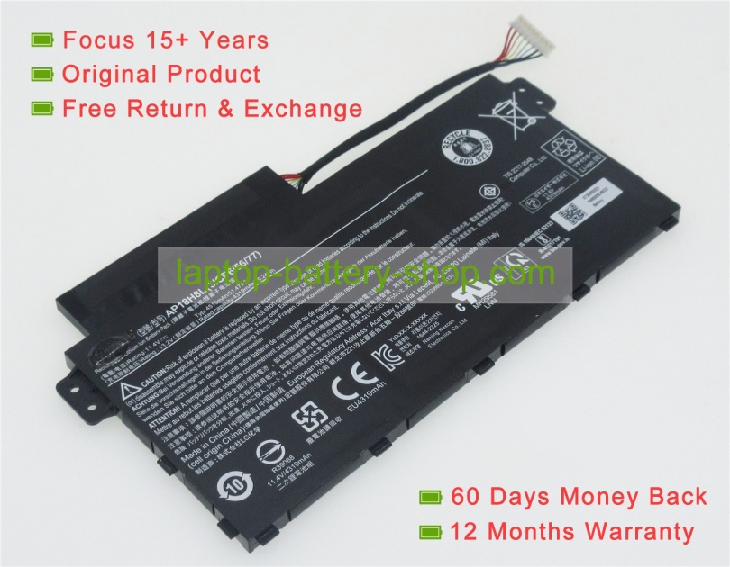 Acer AP18H8L, 3ICP6/56/77 11.4V 4515mAh original batteries - Click Image to Close