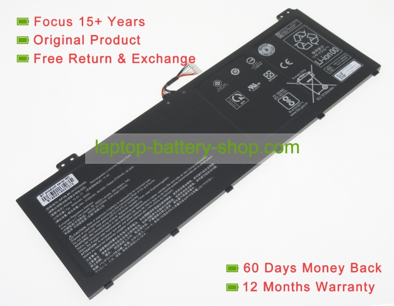 Acer KT000404002, 4ICP5/65/88 15.2V 3920mAh original batteries - Click Image to Close