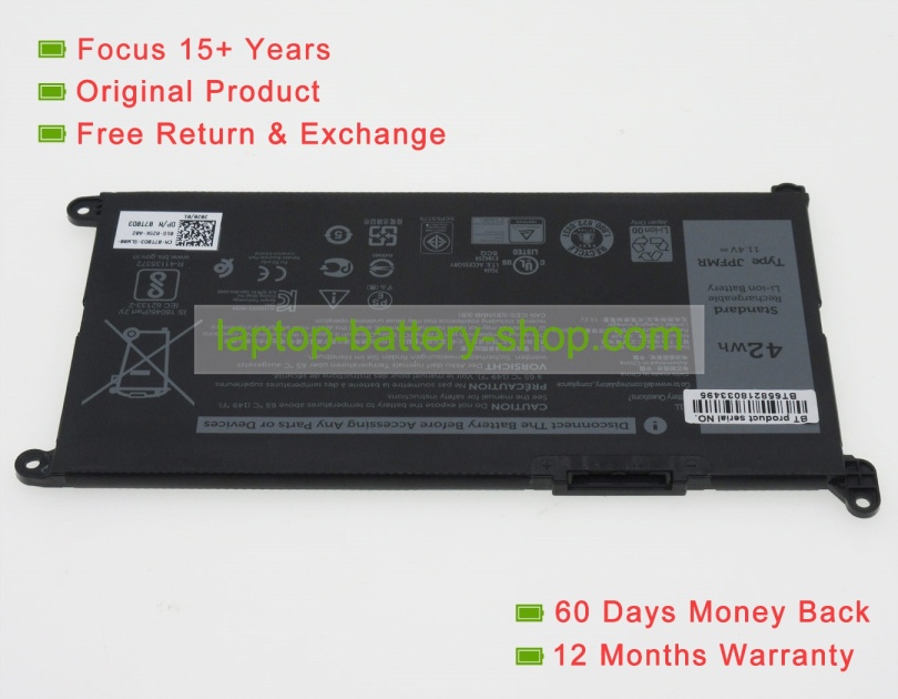 Dell JPFMR, 16DPH 11.4V 3500mAh original batteries - Click Image to Close
