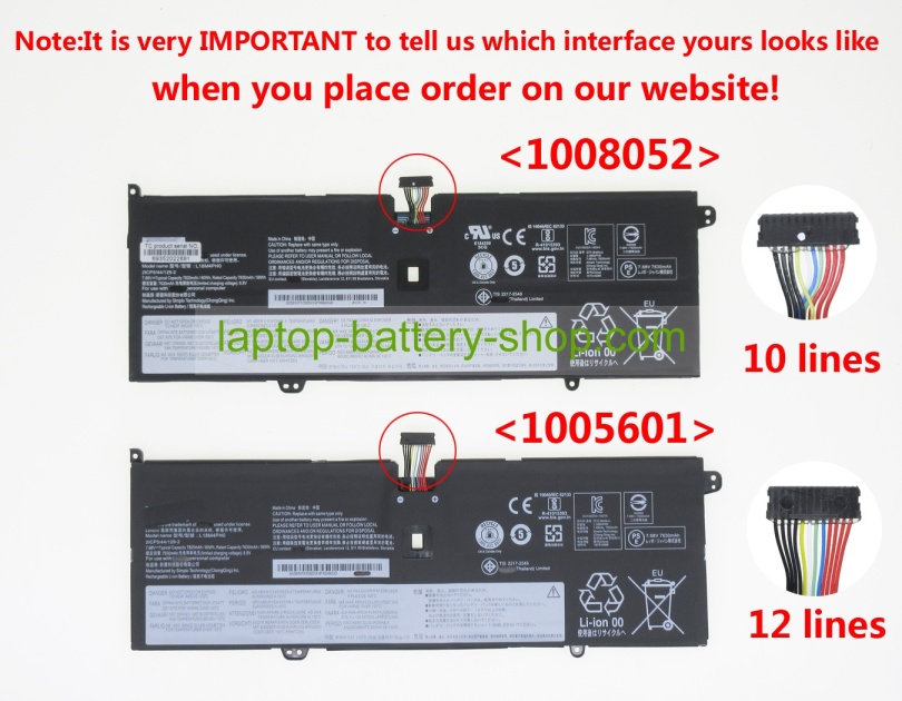 Lenovo 5B10W67180, 5B10W67374 7.68V 7820mAh original batteries - Click Image to Close