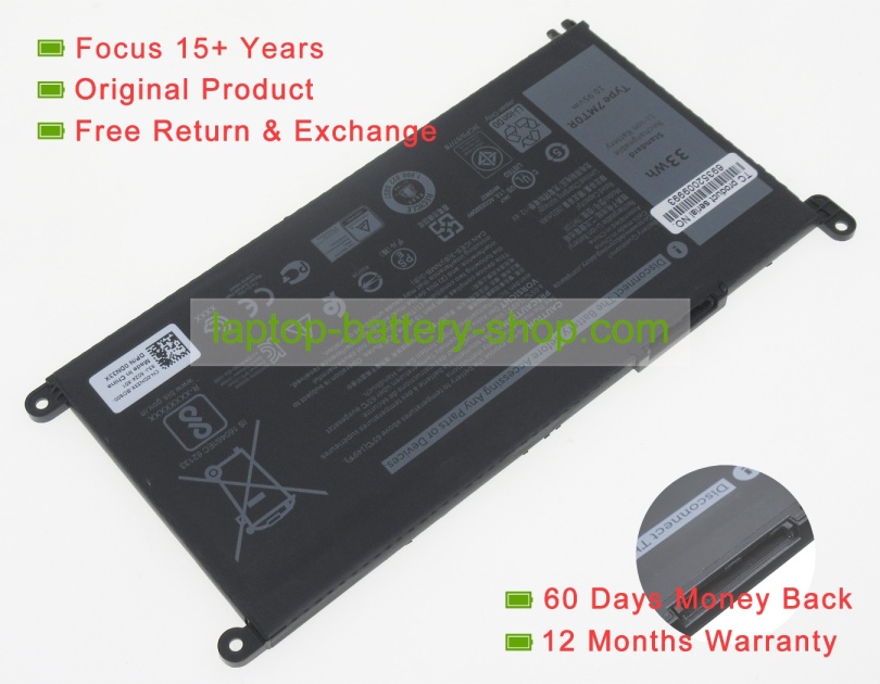 Dell 7MT0R, RDNP5 10.95V 0mAh original batteries - Click Image to Close