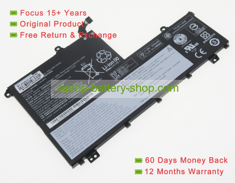 Lenovo L19C3PF0, SB10W67303 11.25V 3320mAh replacement batteries - Click Image to Close