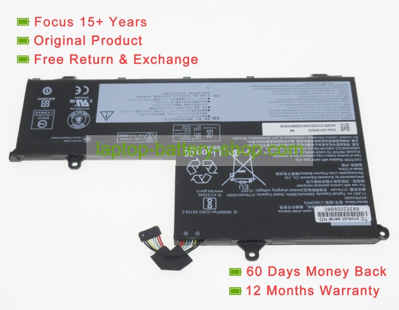Lenovo SB10V25243, L19D3PF0 11.25V 3280mAh replacement batteries - Click Image to Close