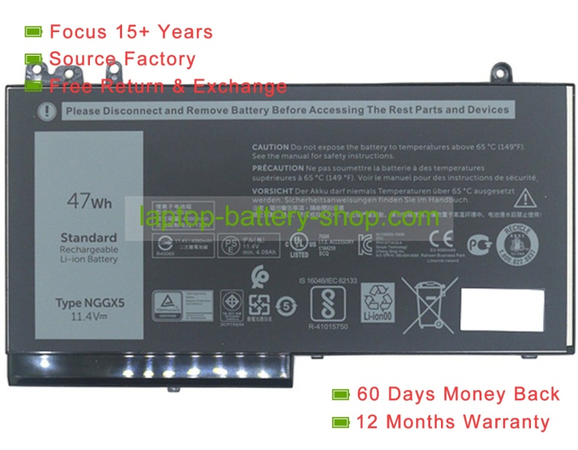 Dell NGGX5, P21T 11.4V 3000mAh replacement batteries - Click Image to Close