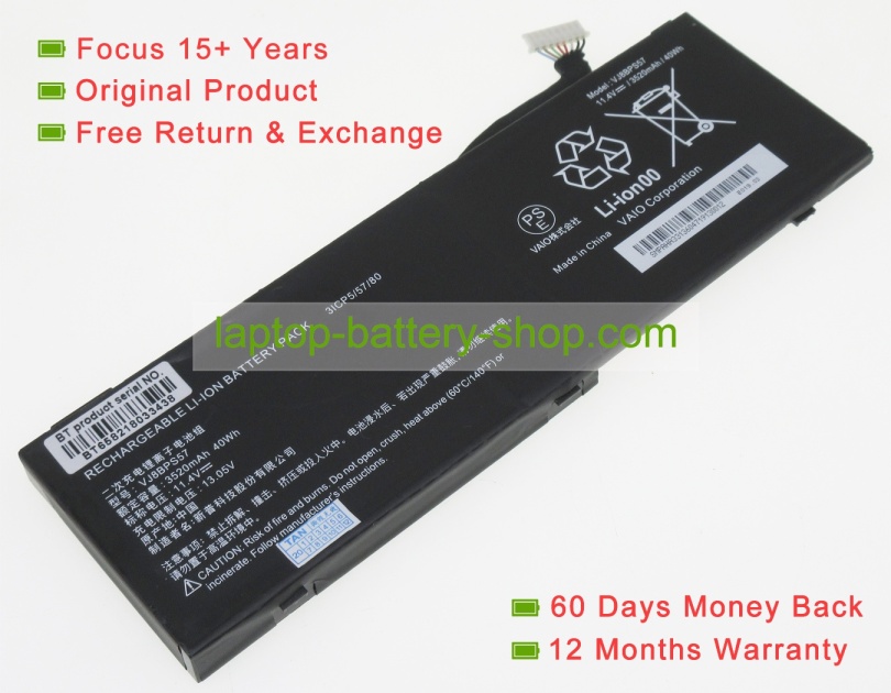 Sony 31CP5/57/80, VJ8BPS57 11.4V 3520mAh original batteries - Click Image to Close
