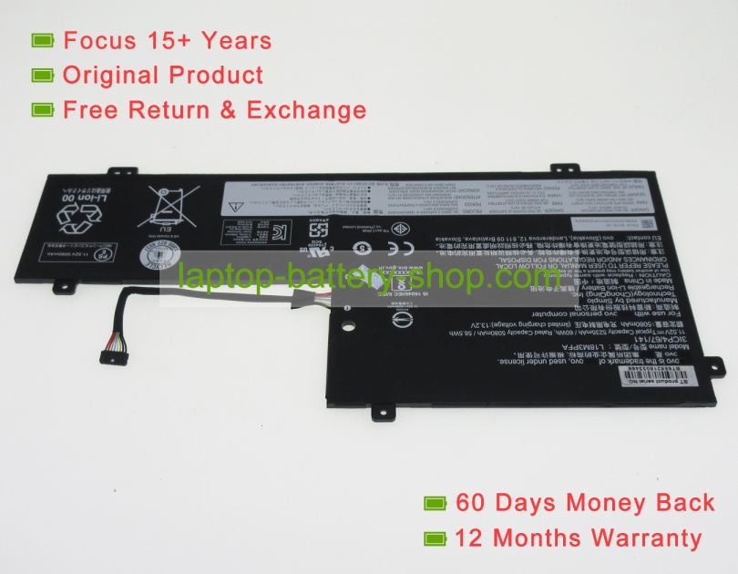 Lenovo L18M3PFA, 3ICP4/67/141 11.52V 5235mAh original batteries - Click Image to Close