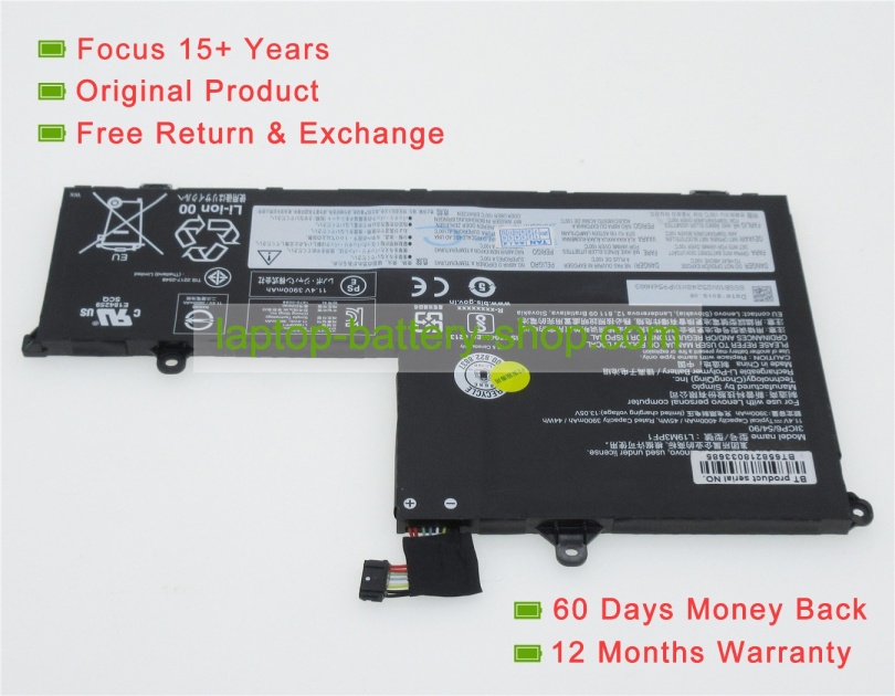 Lenovo SB10W67411, 5B10W67257 11.4Vor11.52V 4000mAh original batteries - Click Image to Close