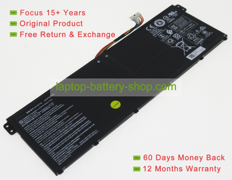 Acer KT00407008, AP18C7M 15.4V 3834mAh original batteries - Click Image to Close