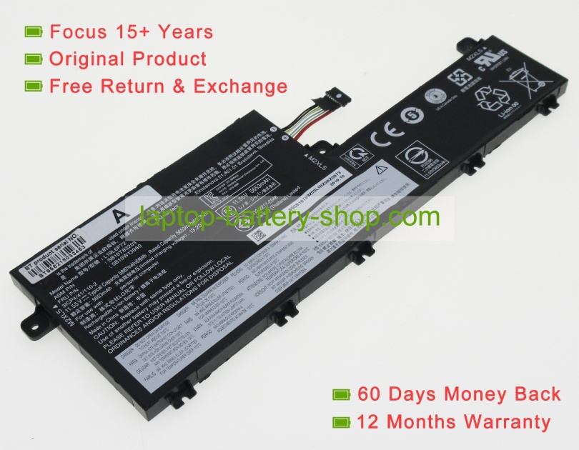 Lenovo L19C6P72, 3ICP4/41/110-2 11.55V 5887mAh original batteries - Click Image to Close