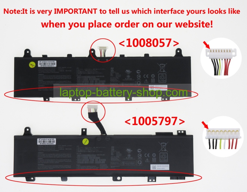 Asus C41N1906, 0B200-03590000 15.4V 5675mAh original batteries - Click Image to Close