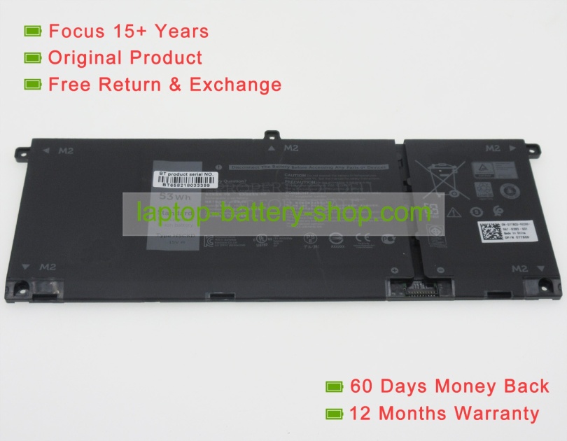 Dell H5CKD, 7T8CD 15V 3530mAh original batteries - Click Image to Close
