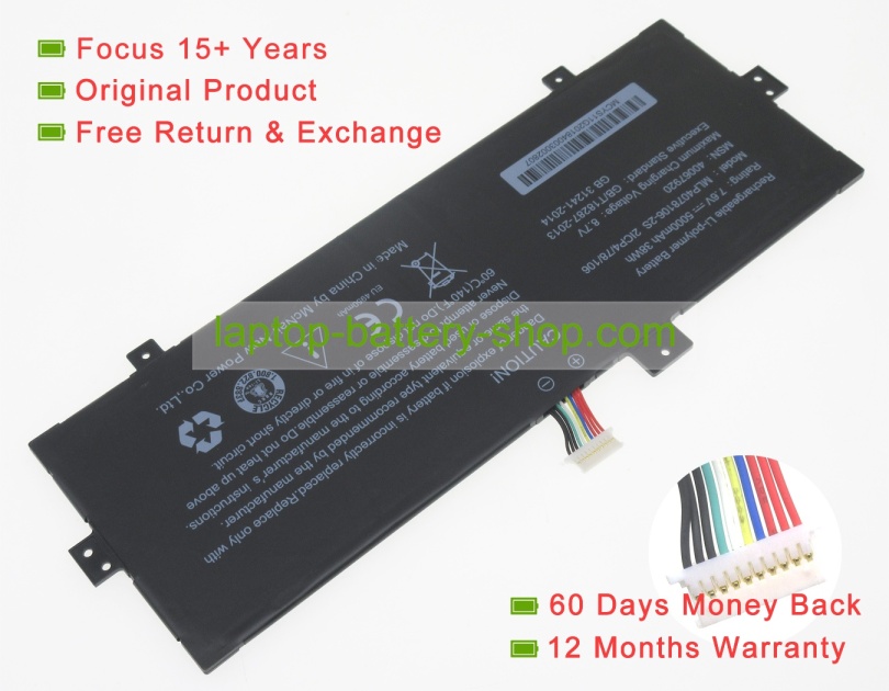 Other MLP4078106-2S, 2ICP4/78/106 7.6V 5000mAh original batteries - Click Image to Close