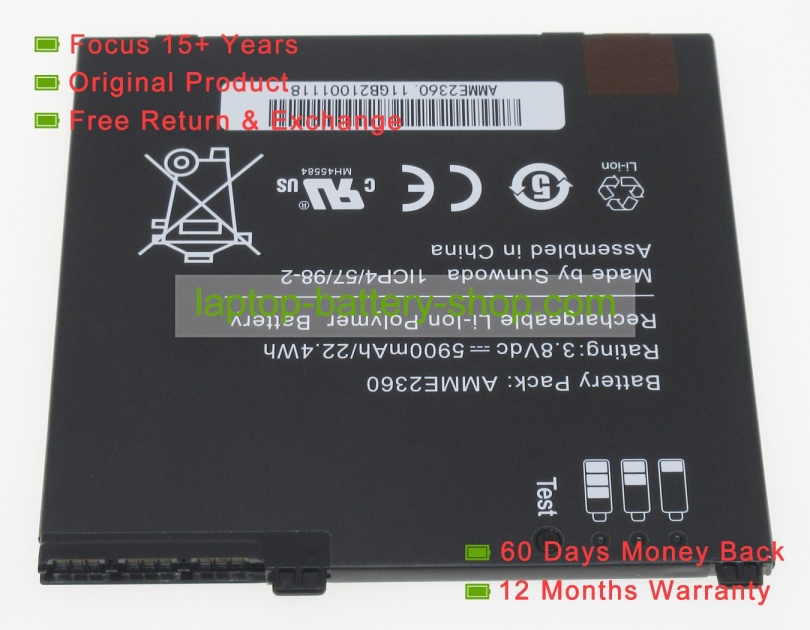 Other AMME2360, 1ICP4/57/98-2 3.8V 5900mAh replacement batteries - Click Image to Close