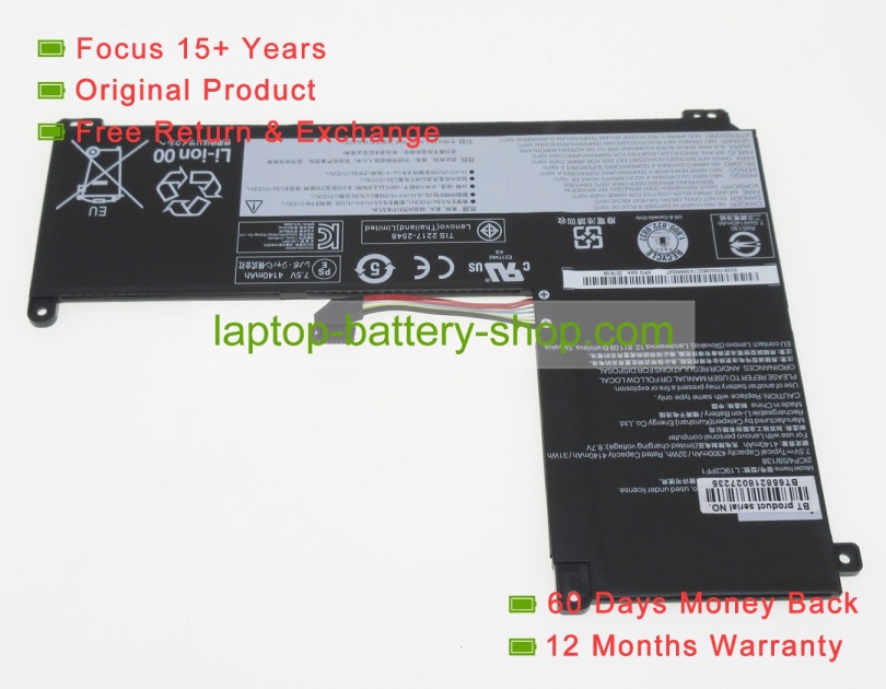 Lenovo 5B10W42964, L19M2PF1 7.5V 4300mAh original batteries - Click Image to Close