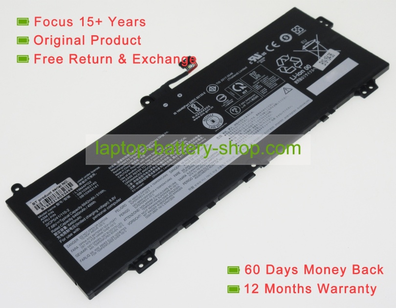 Lenovo SB10X63140, L19L4PG2 7.68V 6624mAh original batteries - Click Image to Close