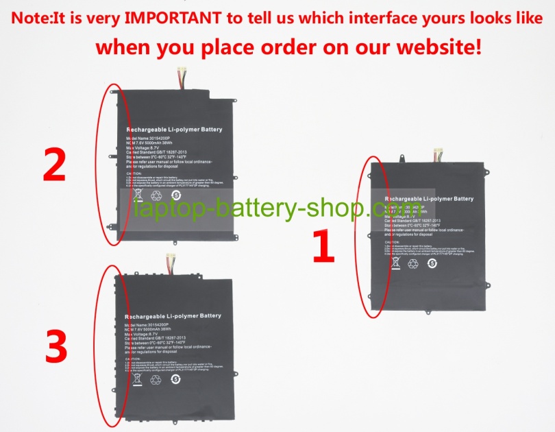 Cube 30154200P, 2865165-2P 7.6V 5000mAh original batteries - Click Image to Close