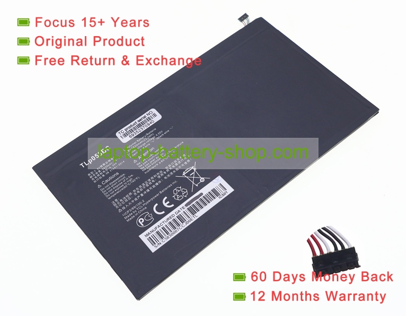 Alcatel TLp058b2, TLp058bC 3.85V 5830mAh original batteries - Click Image to Close