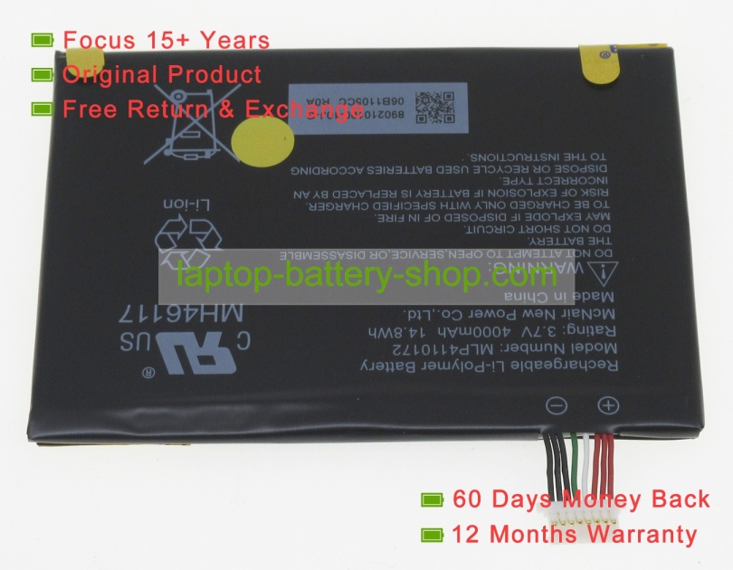 Mcnair MLP4110172, MLP4110172 N8 3.7V 4000mAh original batteries - Click Image to Close