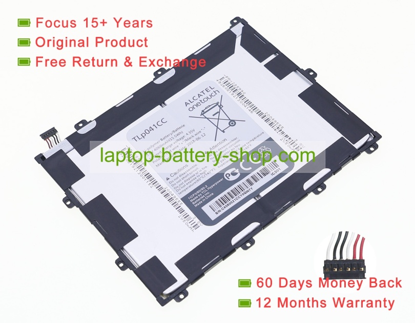 Alcatel TLp041C2 3.8V 4060mAh original batteries - Click Image to Close