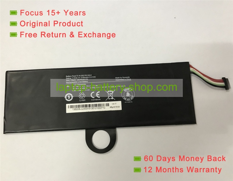 Hasee 2ICP3/32/170, TL10-2S2100-G1L4 7.4V 2150mAh original batteries - Click Image to Close