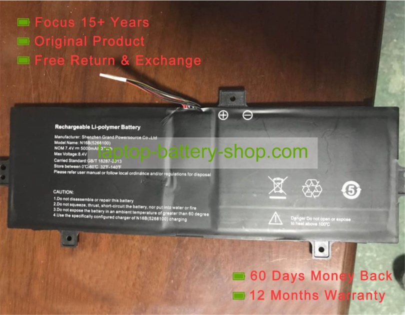 Other 5268100, N16B 5268100 7.4V 5000mAh original batteries - Click Image to Close