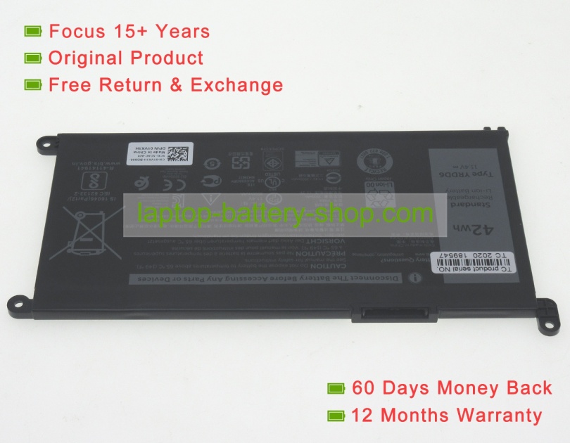 Dell 01VX1H, YRDD6 11.4V 3500mAh original batteries - Click Image to Close