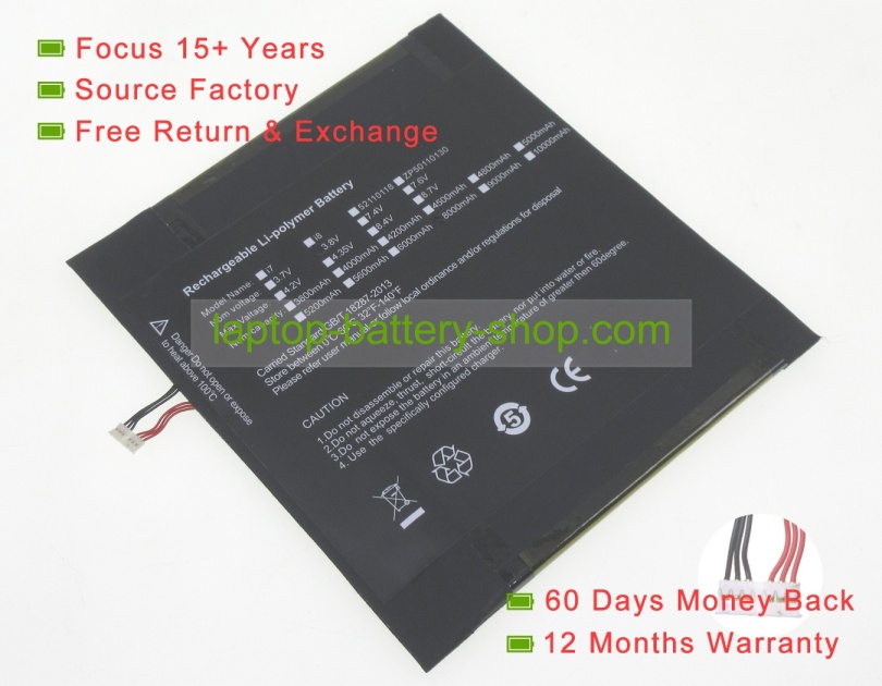 Pipo 2866129 3.8V 8000mAh replacement batteries - Click Image to Close