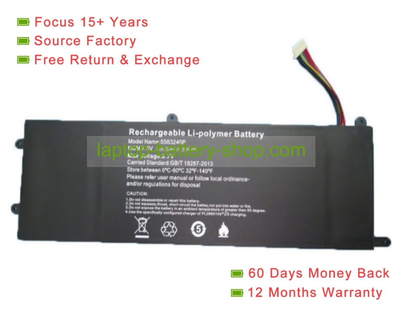 Jumper GSP0579113 7.4V 5000mAh replacement batteries - Click Image to Close