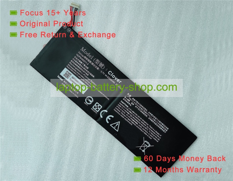 Other 1ICP5/45/211-2, Clover 3.7V 6300mAh original batteries - Click Image to Close