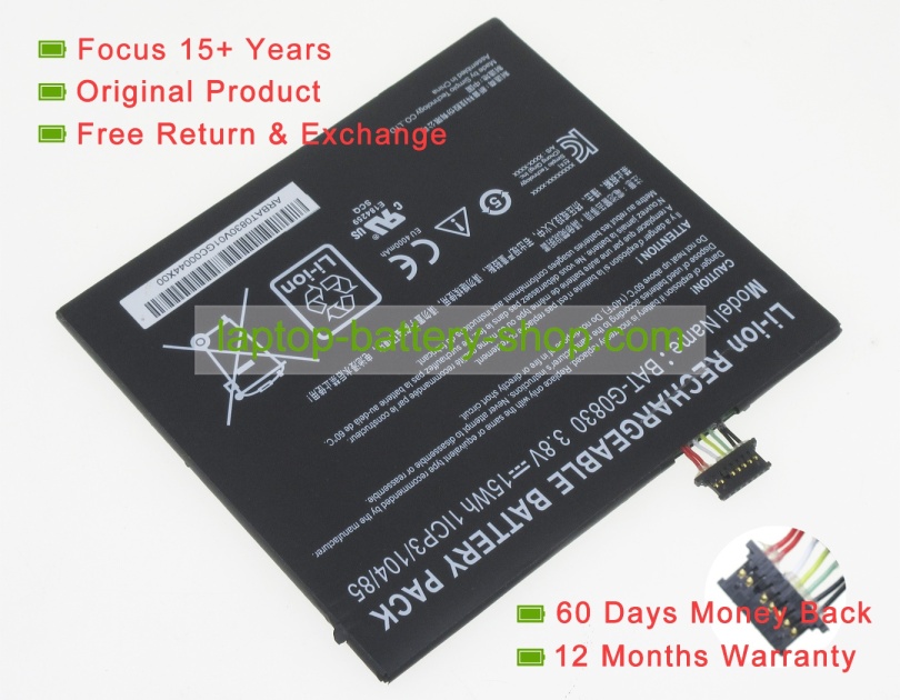 Smp 1ICP3/104/85, BAT-G0830 3.8V 4000mAh original batteries - Click Image to Close