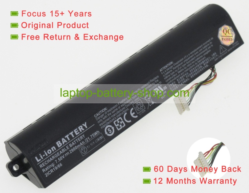 Smp 2ICR19/66, SMP-T70CXSSJ2 7.5V 2900mAh original batteries - Click Image to Close