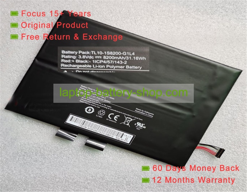 Haier 1ICP4/57/143-2, TL10-1S8200-G1L4 3.8V 8200mAh original batteries - Click Image to Close