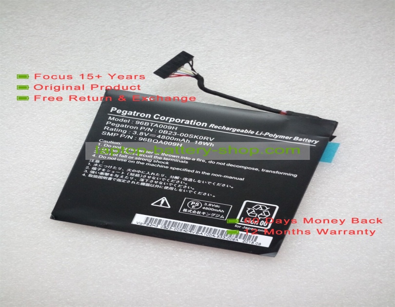 Other 0B23-00SK0RV, 96BTA009H 3.8V 4800mAh original batteries - Click Image to Close