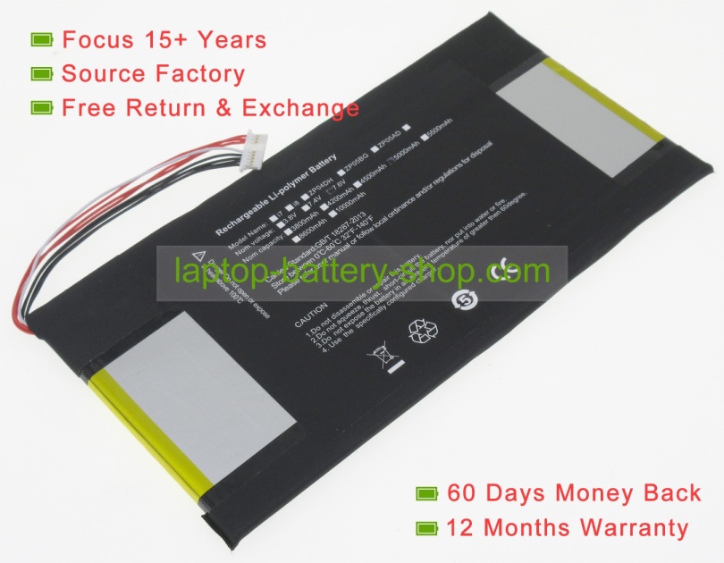 Yepo 369277-2S, 3390135 7.4V 5500mAh replacement batteries - Click Image to Close