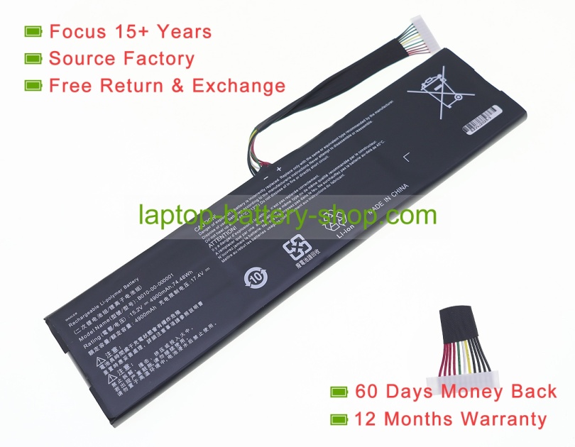 Evga B010-00-000001, B010-00-000005 15.2V 4900mAh replacement batteries - Click Image to Close