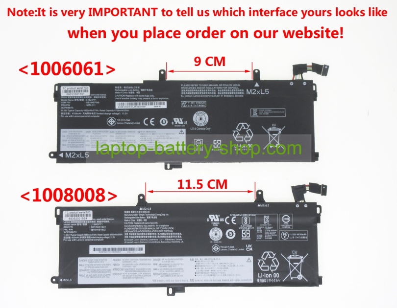 Lenovo 02DL012, L18M3P71 11.52V 4950mAh original batteries - Click Image to Close