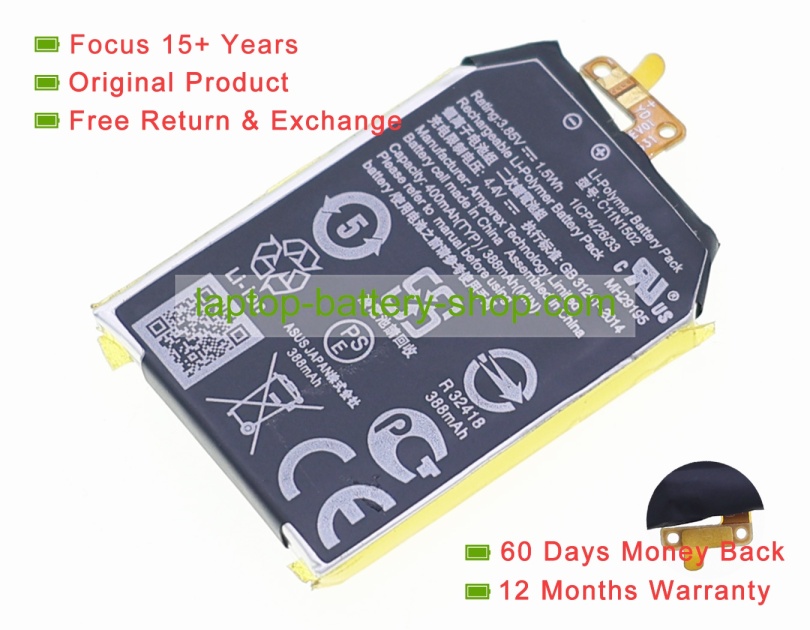 Asus C11N1502 3.85V 388mAh original batteries - Click Image to Close