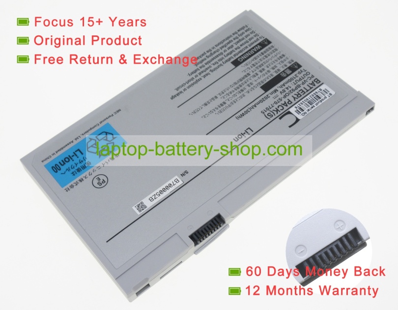 Nec PC-VP-BP92, OP-570-77015 14.8V 2100mAh original batteries - Click Image to Close