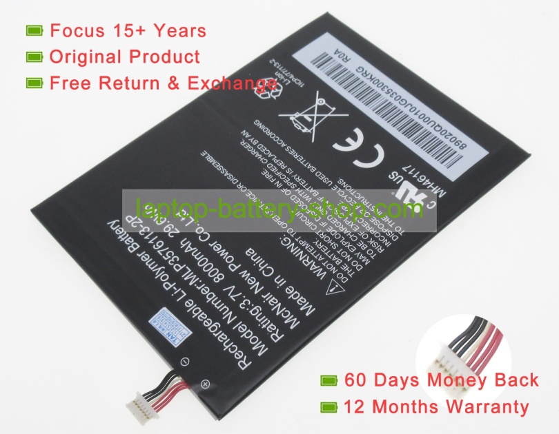 Medion MLP3576113-2P 3.7V 8000mAh original batteries - Click Image to Close